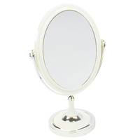 Lulu Grace Mirror Oval White 16cm x 12cm