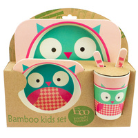 Baby & Me Bamboo Feed Set Eco Friendly Baby Kids Dinnerware Owl