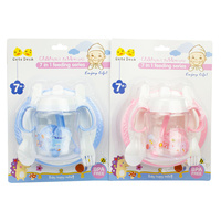 Baby & Me Baby Feeding Set 7 In 1 Assorted Colours Spoon Fork Plate Water Bottle