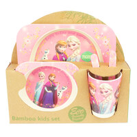 Baby & Me Bamboo Feed Set Eco Friendly Baby Kids Dinnerware Frozen Pink