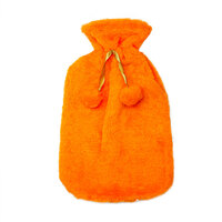 Safe Home Care Hot Water Bottle Cover Relaxing Warmer Heat Soft Bag Orange