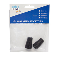 Safe Home Care Walking Stick Tips Rubber Non-Slip End Bottom Black 13mm Pack 