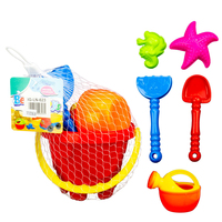 Kids Beach Bucket Play Set 15 x 11cm 6 Piece