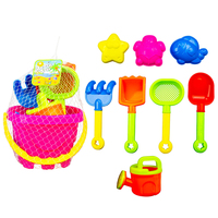 Kids Beach Bucket Play Set 9 Piece Pink