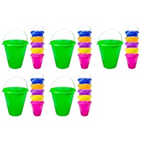 Kids Beach Bucket 23 x 22 x 12cm - Random Colour Supplied Pack of 5