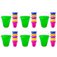 Kids Beach Bucket 23 x 22 x 12cm - Random Colour Supplied Pack of 6