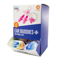 Safe Home Care Silicone Ear Plugs With Cord & Nose Clip (Random Colour Supplied)