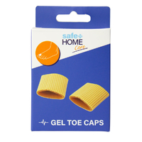 Safe Home Care Gel Toe Cap Ribbed Fabric Silicone Tube 3.3cm Pack of 2