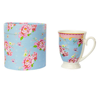 Tea Cup Coffee Mug Floral Print Design Bone China Novelty Gift Set