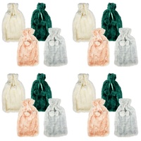 Health & Beauty Plush Pom Pom Hot Water Bottle Cover Assorted Colours - Random Colour Supplied Pack of 4