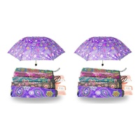Compact Folding Umbrella Paisley Print Assorted Designs - Random Design Supplied Pack of 2
