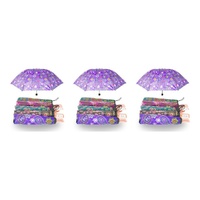 Compact Folding Umbrella Paisley Print Assorted Designs - Random Design Supplied Pack of 3