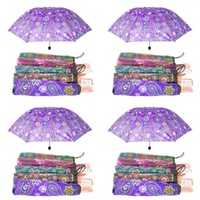 Compact Folding Umbrella Paisley Print Assorted Designs - Random Design Supplied Pack of 4
