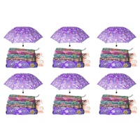 Compact Folding Umbrella Paisley Print Assorted Designs - Random Design Supplied Pack of 6
