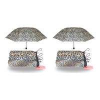 Compact Folding Umbrella Animal Print Assorted Designs - Random Design Supplied Pack of 2