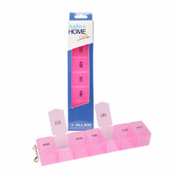 Safe Home Care Pill Box Organiser 7 Day 18.5 x 4 x 2.7cm (Random Colour)