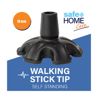 Safe Home Care Self Standing Walking Stick Tip Flexible Cane Rubber Walk 19mm