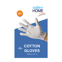 Safe Home Care Cotton Gloves - Large Pack of 2