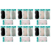 Travel Now Satin Eye Mask Sleep Eyeshade - Random Colour Supplied Pack of 6