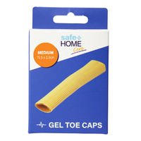 Safe Home Care Medium Gel Toe Cap Ribbed Fabric Silicone Tube Strip 15.5 x 2.5cm