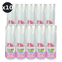 Baby & Me Brush and Comb Set for Babies Soft Pink Bristles Grooming Kit Pack of 10