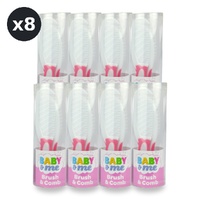 Baby & Me Brush and Comb Set for Babies Soft Pink Bristles Grooming Kit Pack of 8