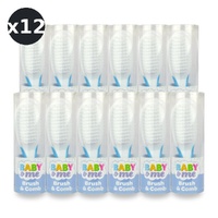 Baby & Me Brush and Comb Set for Babies Soft Blue Bristles Grooming Kit Pack of 12