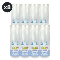 Baby & Me Brush and Comb Set for Babies Soft Blue Bristles Grooming Kit Pack of 8