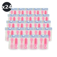 Baby & Me Brush and Comb Set Pink Soft Bristle Grooming for Babies Pack of 24