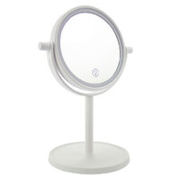 Round LED Swivel Mirror On Round Stand 14.5 x 28cm (Battery Not Included)