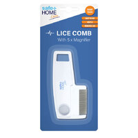 Safe Home Care Short Tooth Easy To Use Lice Comb With Built In 5x Magnifier