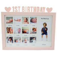 First Birthday Photo Frame Pink