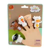 Kids 5 Piece Farm Animal Finger Puppets