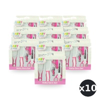 Baby & Me 6 Piece Pink Grooming Set with Brush Comb Clipper and Scissors Pack of 10