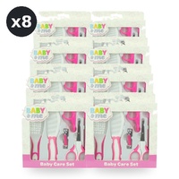 Baby & Me 6 Piece Pink Grooming Set with Brush Comb Clipper and Scissors Pack of 8