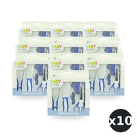 Baby & Me 6 Piece Blue Grooming Kit with Brush Comb Clipper and Scissors Pack of 10