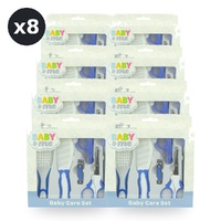 Baby & Me 6 Piece Blue Grooming Kit with Brush Comb Clipper and Scissors Pack of 8