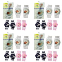 Baby Crawling Knee Pads Pair Assorted Designs - Random Design and Colour Supplied Bundle of 4