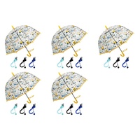Kids Clear Dome Umbrella Construction Vehicles Print - Random Colour Supplied Pack of 5