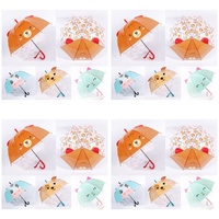 Kids Dome Umbrella Animal Face with 3D Ears Assorted - Random Design and Colour Supplied Pack of 4