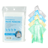Clear Rain Poncho Lightweight Waterproof Travel Ready & Reusable Gear