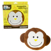 Little Smiles Monkey Huggable Heat Pack - Clay Beads 400g - Microwaveable