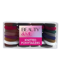 Beauty & Me 32 Pack Ponytailers Knitted School Colours No-Snag Design