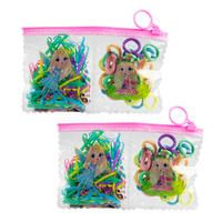 Elastic Hair Bands 140 Pack Fairy Colours & Styles in Zipper Travel Bag x 2