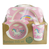 Baby & Me Bamboo Unicorn Feed Set Eco Friendly Baby Kids Dinnerware