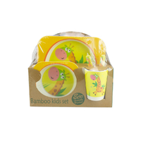 Baby & Me Bamboo Giraffe Feed Set Eco Friendly Baby Kids Dinnerware