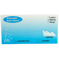 Disposable Nitrile Gloves Powder Free 100 Pack Large Size