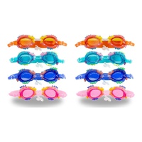 Kids Swimming Goggles Fish Design with Ear Plugs Assorted Colours - Random Colour Supplied Pack of 2