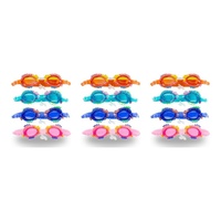 Kids Swimming Goggles Fish Design with Ear Plugs Assorted Colours - Random Colour Supplied Pack of 3