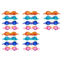 Kids Swimming Goggles Fish Design with Ear Plugs Assorted Colours - Random Colour Supplied Pack of 5
